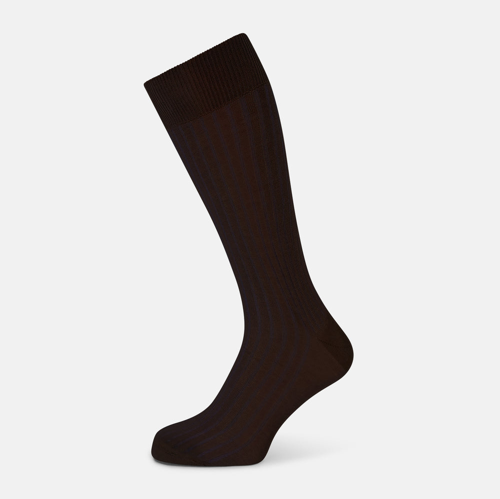 Dark Chocolate Striped Mid-Length Socks