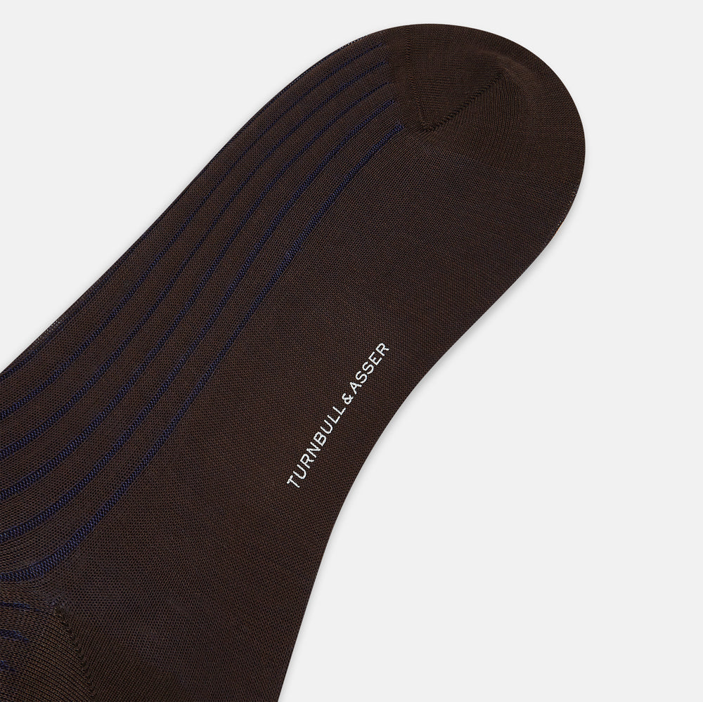 Dark Chocolate Striped Mid-Length Socks