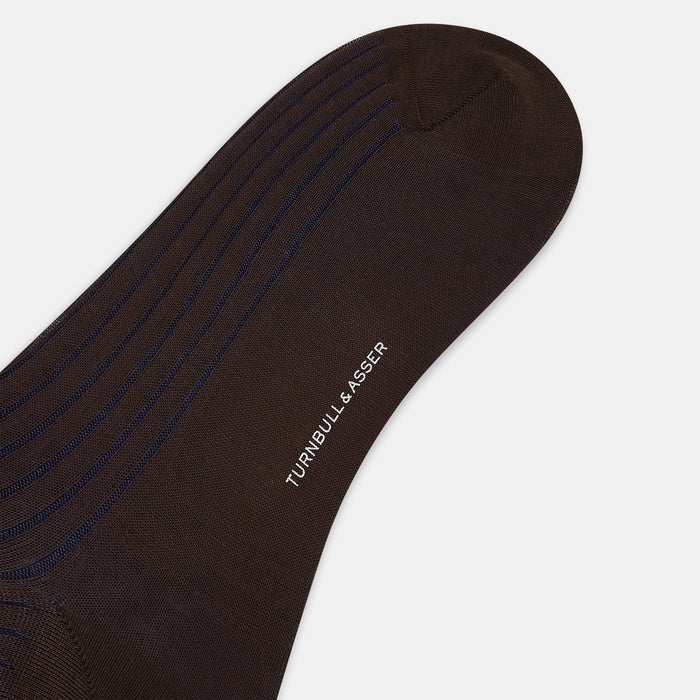 Dark Chocolate Striped Mid-Length Socks Image 2
