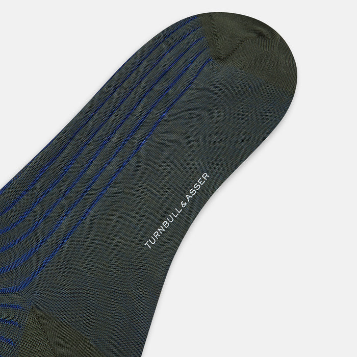 Sage Striped Long Socks Image 2