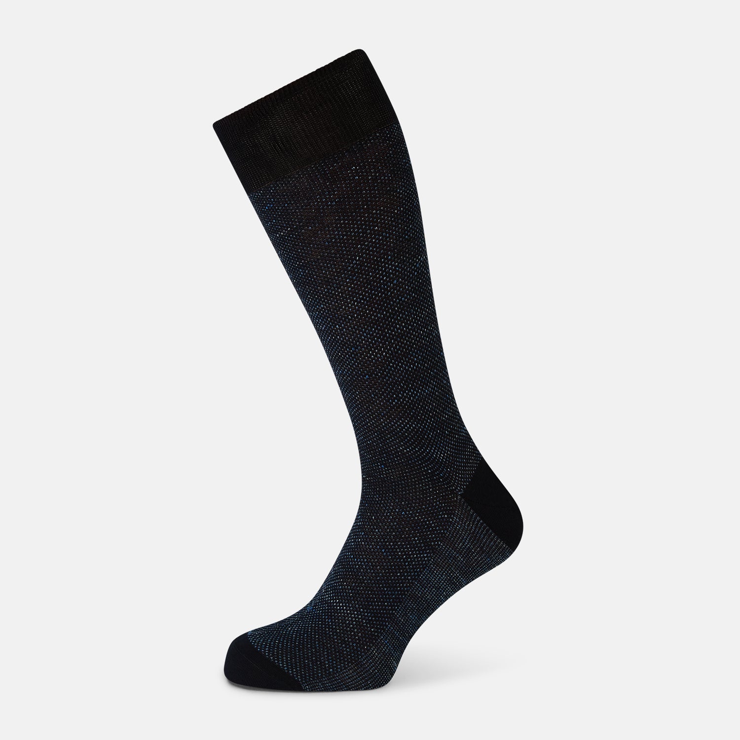 View 1 of product Navy Cotton-Linen Mid-Length Socks