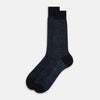 View 2 of product Navy Cotton-Linen Mid-Length Socks
