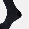 View 4 of product Navy Cotton-Linen Mid-Length Socks