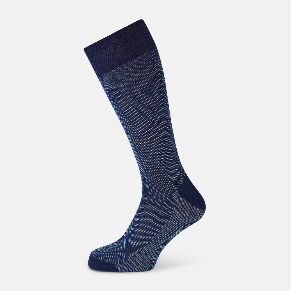 Azzurro Cotton-Linen Mid-Length Socks