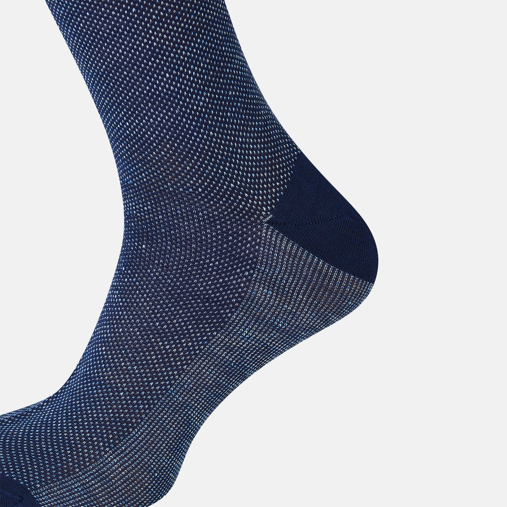 Azzurro Cotton-Linen Mid-Length Socks