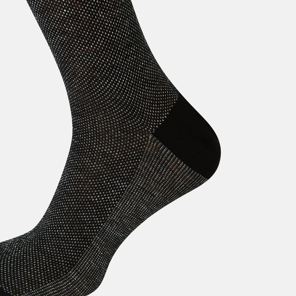 Charcoal Cotton-Linen Mid-Length Socks