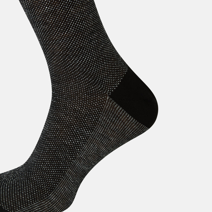 Charcoal Cotton-Linen Mid-Length Socks Image 3