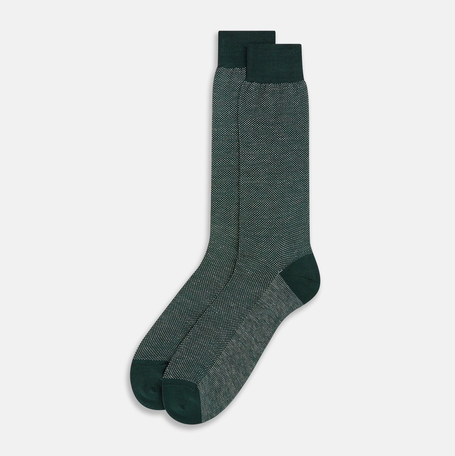 View 2 of product Forest Green Cotton-Linen Mid-Length Socks