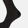 View 4 of product SOCKS SHORT COTTON/LINEN RIB CHARCOAL 12