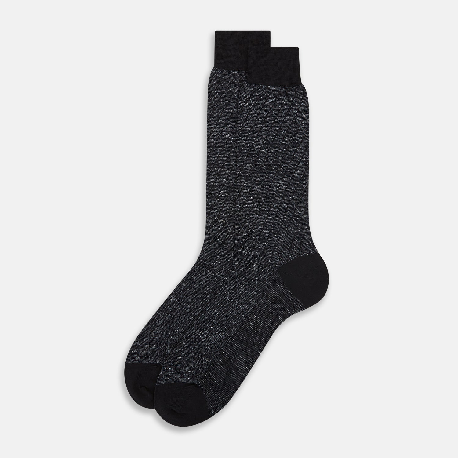View 2 of product SOCKS SHORT COTTON/LINEN HARLEQUIN CHARCOAL 11+