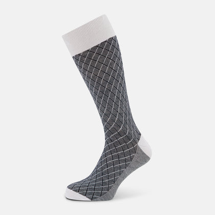 Light Pink Harlequin Cotton-Linen Mid-Length Socks