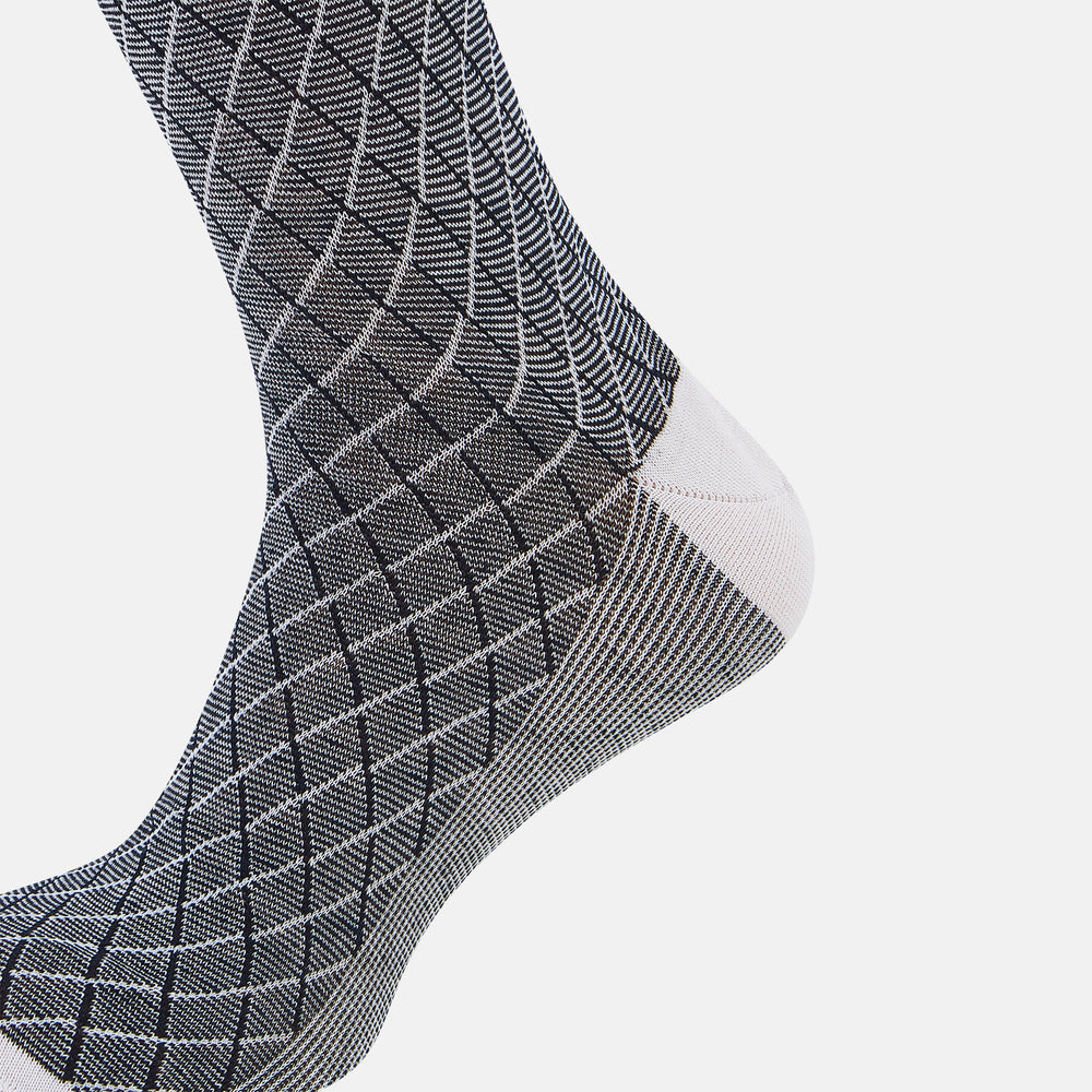 SOCKS SHORT COTTON/LINEN HARLEQUIN LIGHT PINK 11+