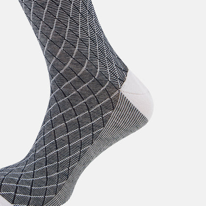 Light Pink Harlequin Cotton-Linen Mid-Length Socks Image 3