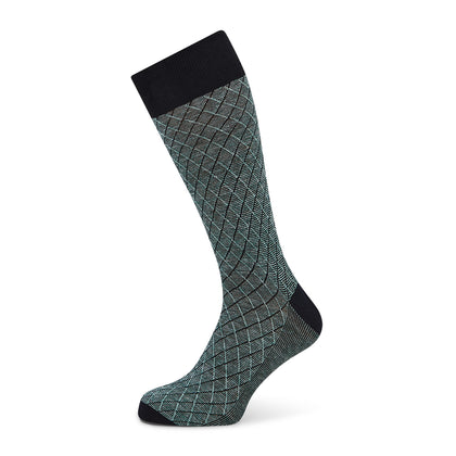 Sage Harlequin Cotton-Linen Mid-Length Socks Image 4