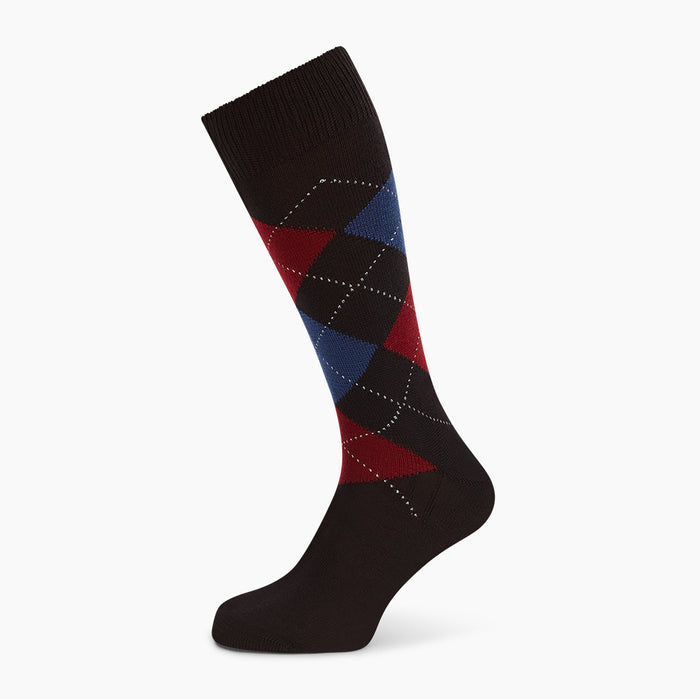 Coffee Check Wool Mid-Length Socks Image 4