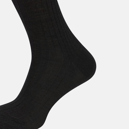 Charcoal Wool Mid-Length Socks Image 3