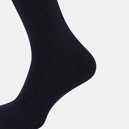 Navy Cashmere Long Socks Image 3