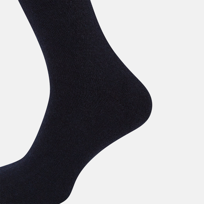 Navy Cashmere Long Socks Image 3
