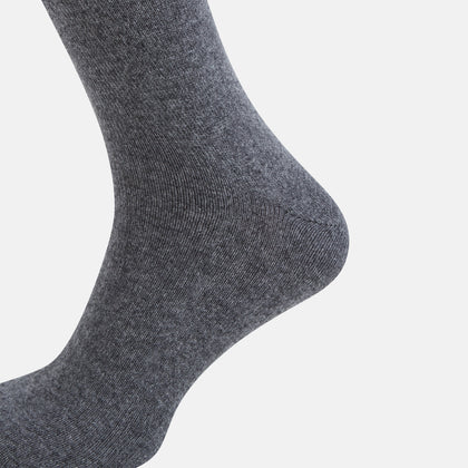 Steel Melange Cashmere Long Socks Image 3