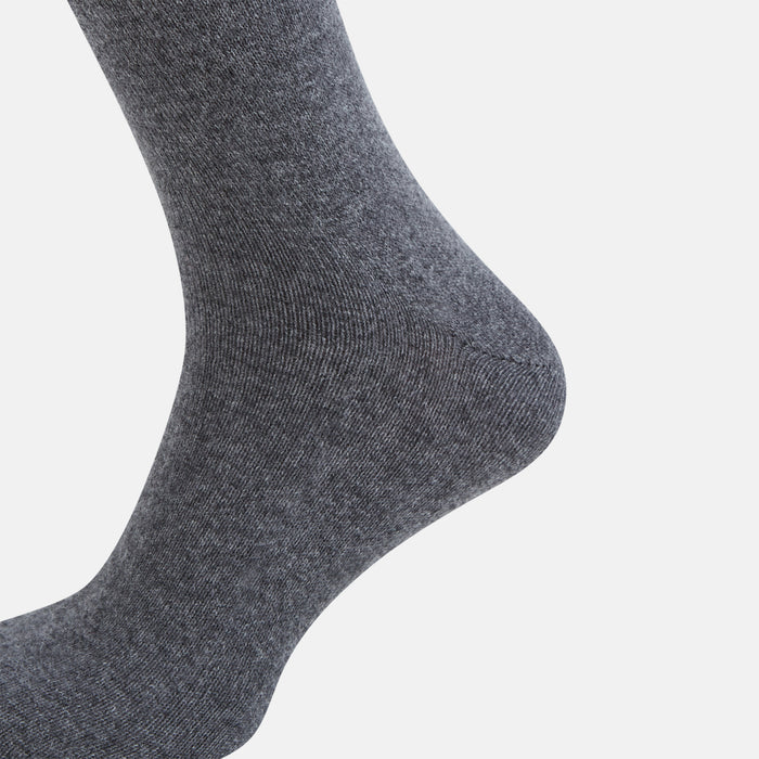 Steel Melange Cashmere Long Socks Image 3