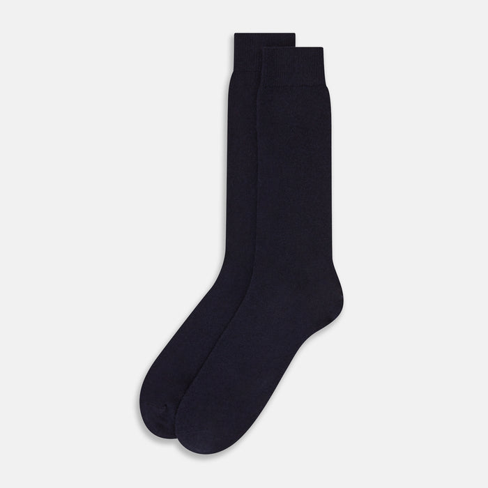 Navy Cashmere Mid-length Socks Image 1