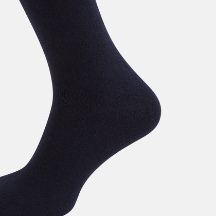 Navy Cashmere Mid-length Socks Image 3