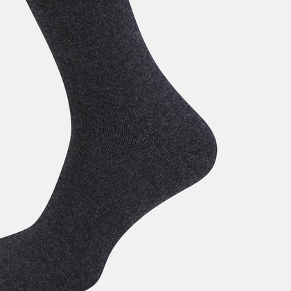 Charcoal Melange Cashmere Mid-length Socks Image 3