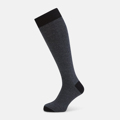 Black and Grey Wool Long Socks