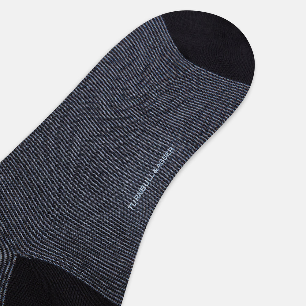 Black and Grey Wool Long Socks 13