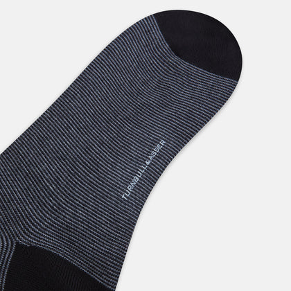 Black and Grey Wool Long Socks Image 2