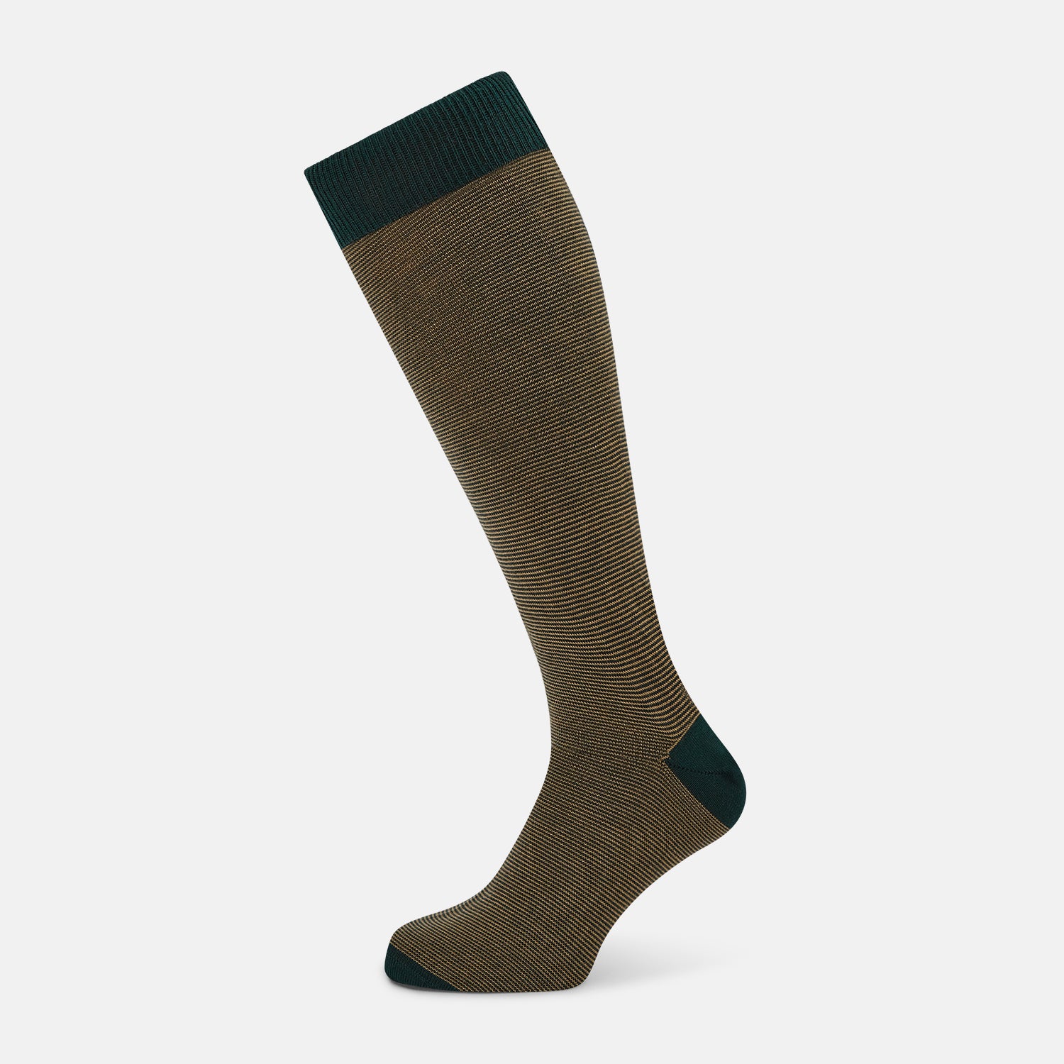 View 1 of product Camel & Forest Green Stripe Wool Long Socks 13