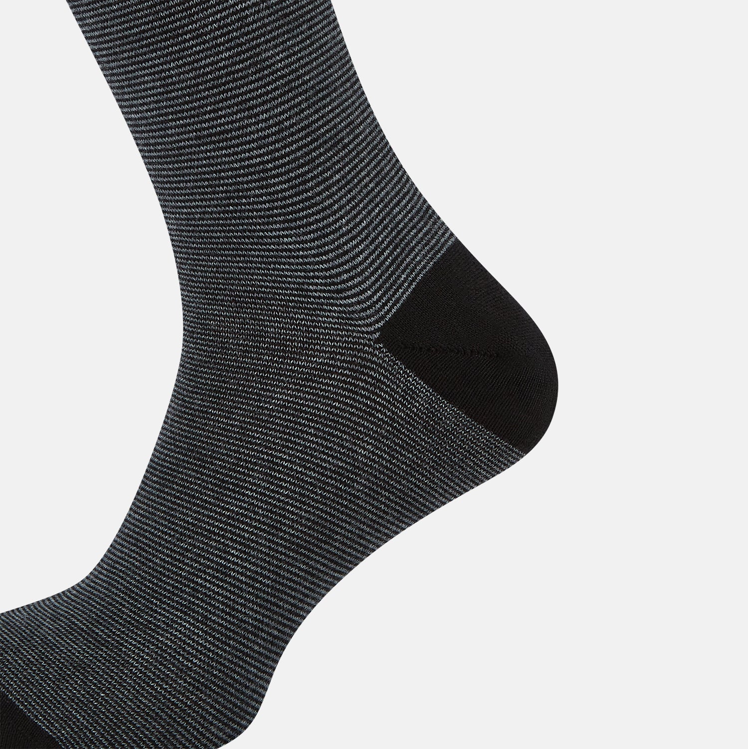 View 4 of product Black and Grey Stripe Wool Mid-length Socks 13