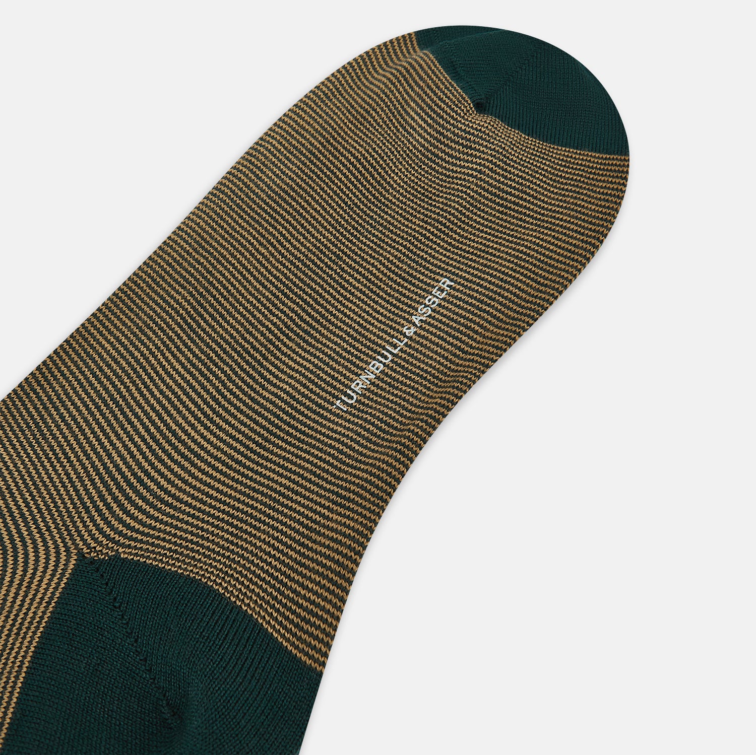 View 3 of product Camel and Forest Green Stripe Wool Mid-length Socks 13