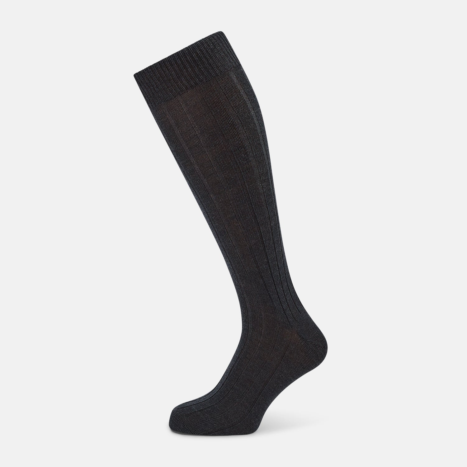 View 1 of product Charcoal Ribbed Wool Long Socks 13
