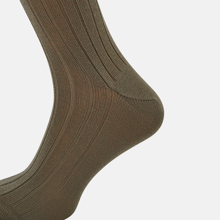 Sage Ribbed Wool Long Socks Image 3
