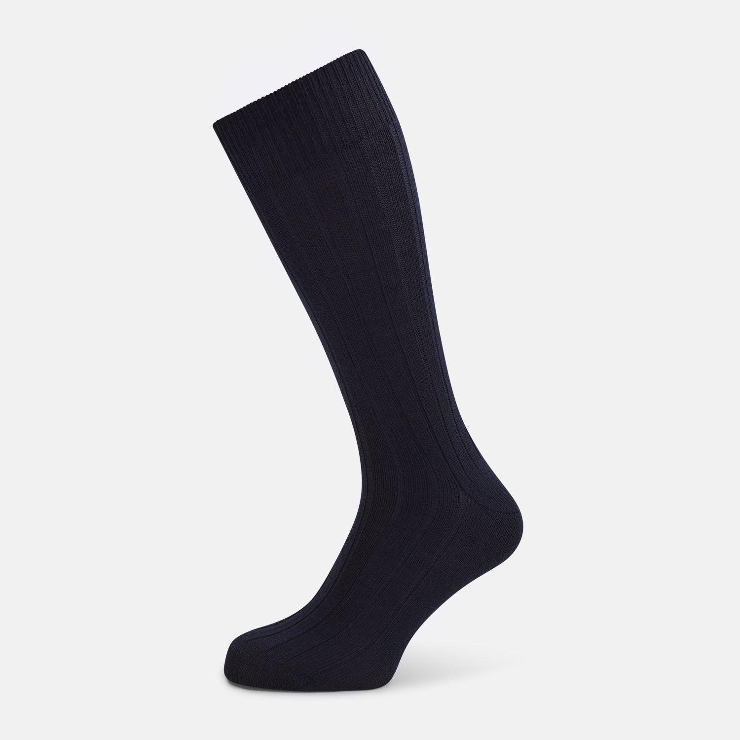 View 1 of product Navy Ribbed Wool Mid-length Socks 13