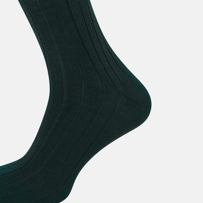 Forest Green Wool Mid-length Socks Image 3