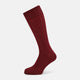 Burgundy Ribbed Wool Mid-length Socks 13