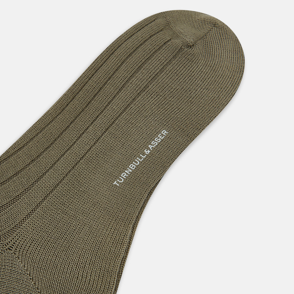 Sage Wool Mid-length Socks 13