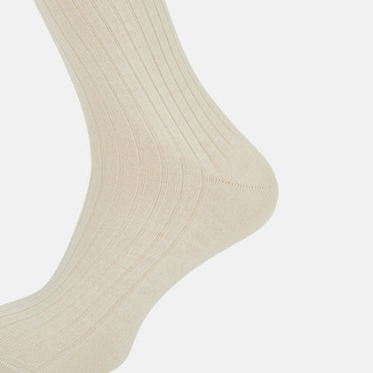 Ivory Cashmere Silk Long Socks Image 2