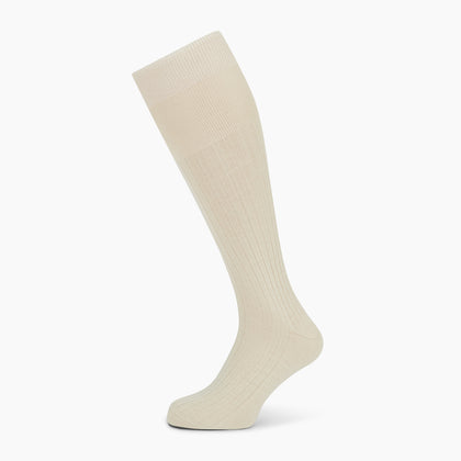 Ivory Cashmere Silk Long Socks Image 3