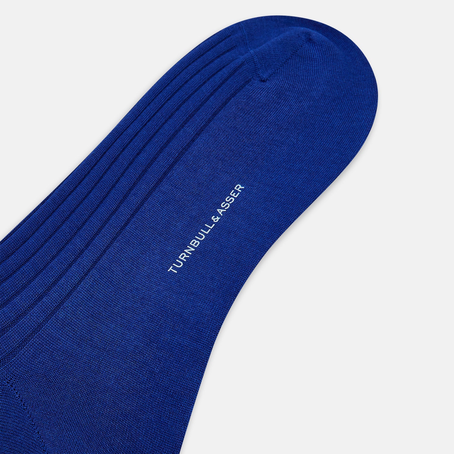 View 3 of product Royal Blue Ribbed Cashmere Silk Long Socks 13