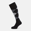 View 1 of product Black and Grey Check Wool Long Socks 13