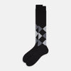 View 2 of product Black and Grey Check Wool Long Socks 13