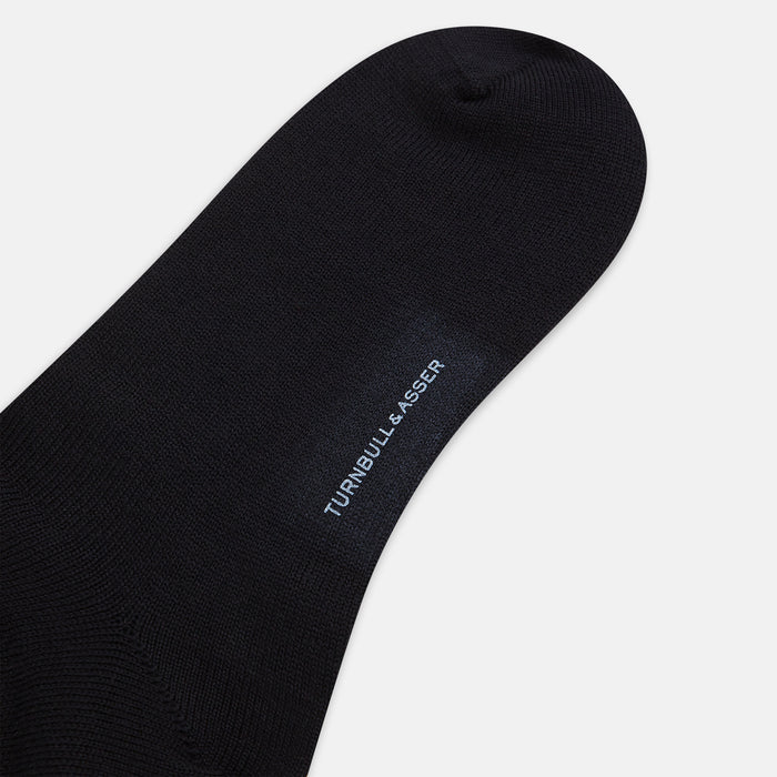 Black and Grey Check Wool Long Socks Image 2