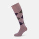 Lavender & Purple Check Wool Long Socks 13