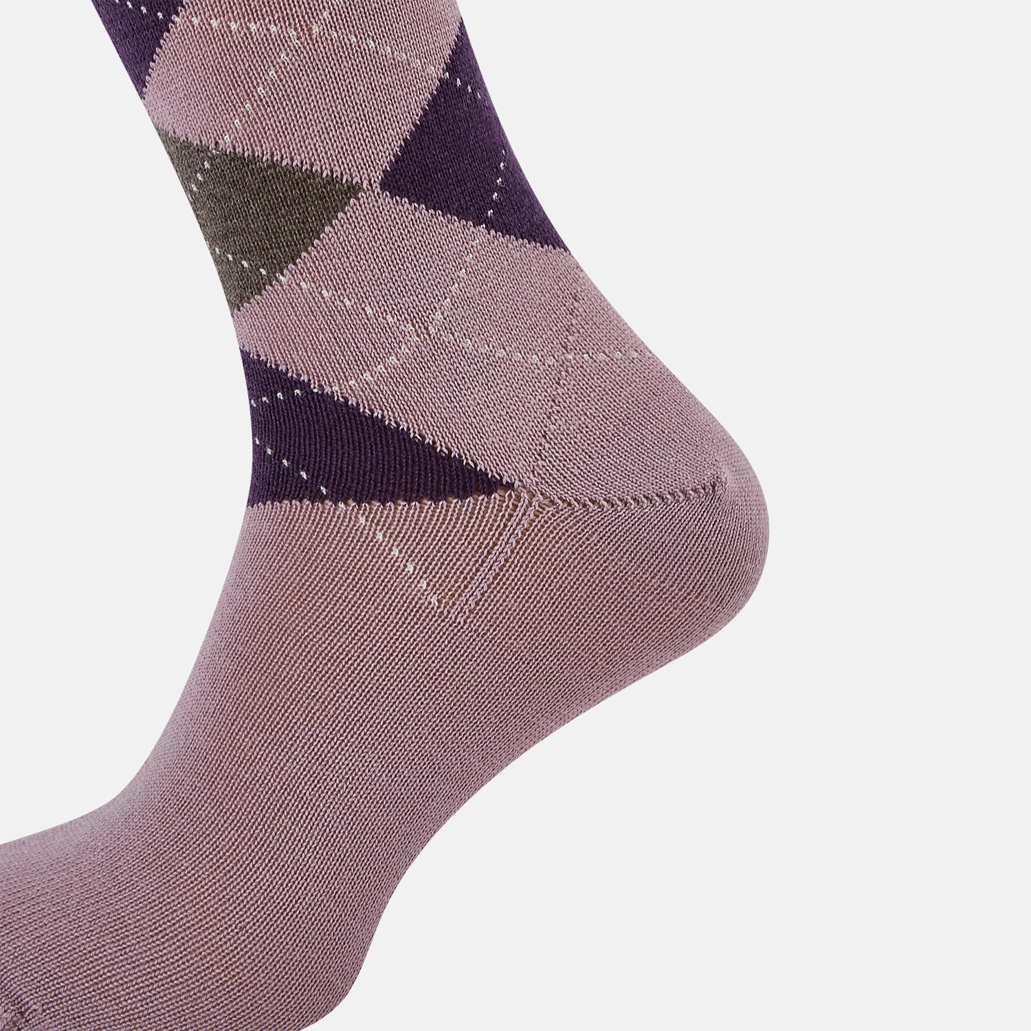 View 4 of product Lavender & Purple Check Wool Long Socks 13