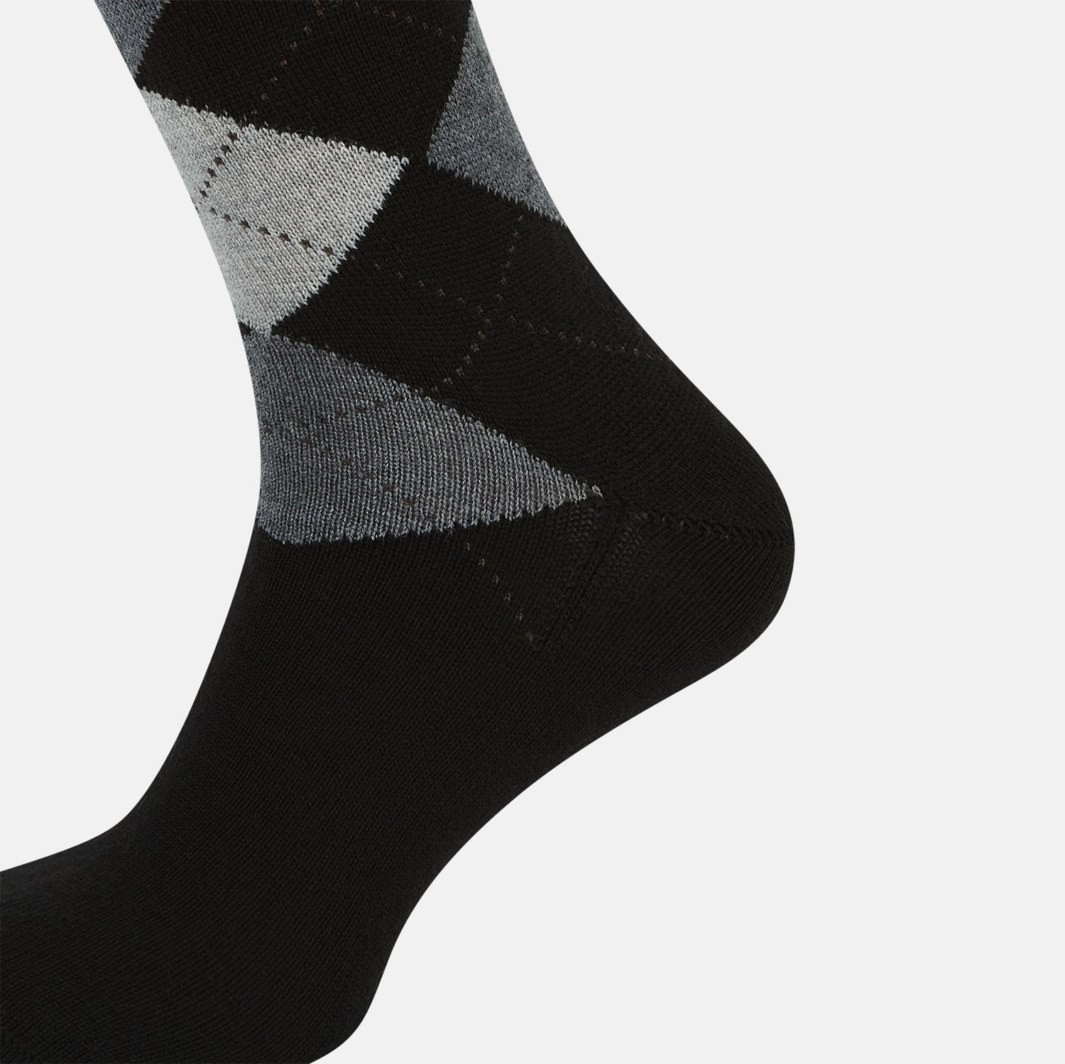 View 4 of product SOCKS WOOL ARGYLE SHORT BLACK/ LIGHT GREY/ GREY 10.5