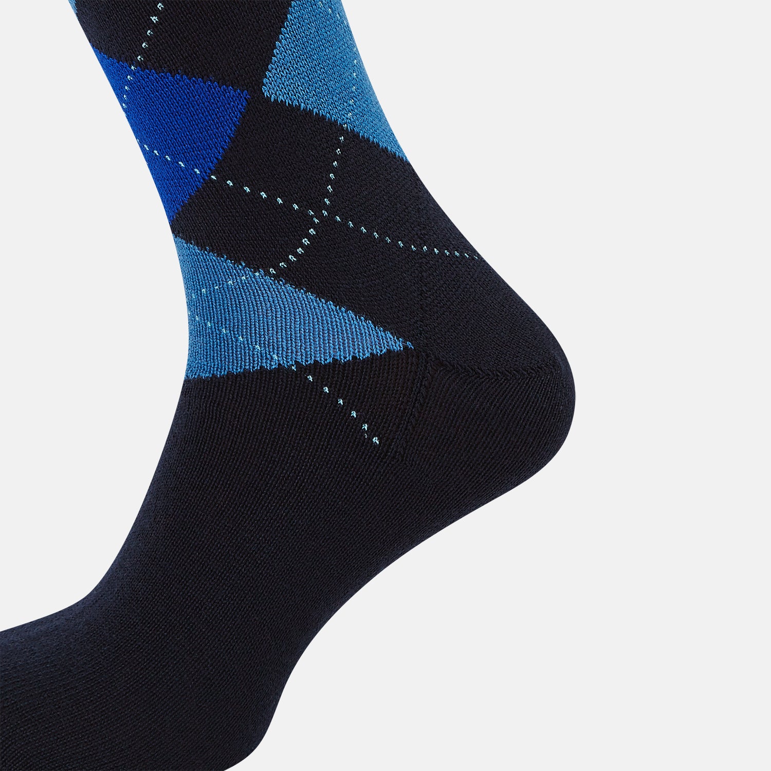 View 4 of product Navy & Royal Blue Check Wool Mid-Length Socks 13