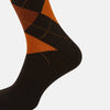 View 4 of product Brown & Orange Check Wool Mid-length Socks 13